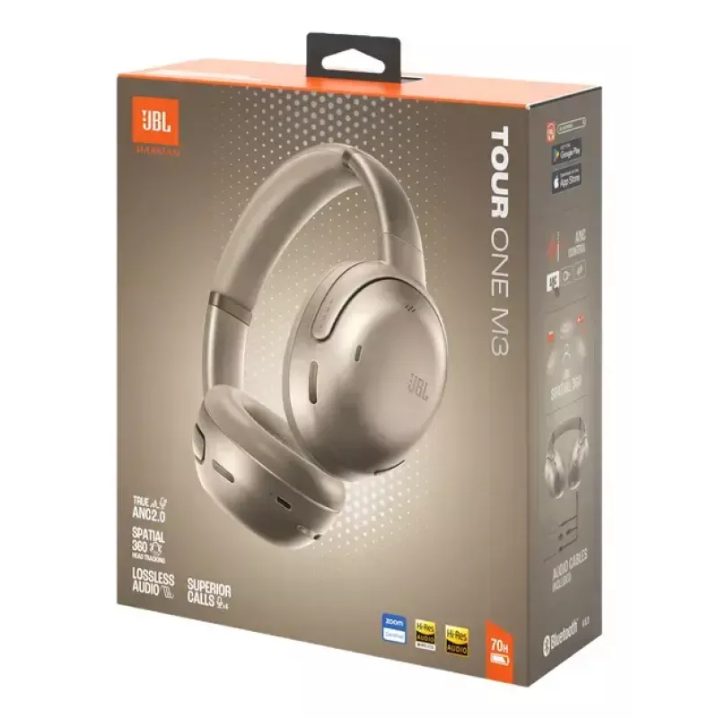 JBL Tour One M3 kõrvaklapid juhtmega ja juhtmevaba peakomplekt kõnedele/muusikale USB USB-C Bluetooth Latte värvi
