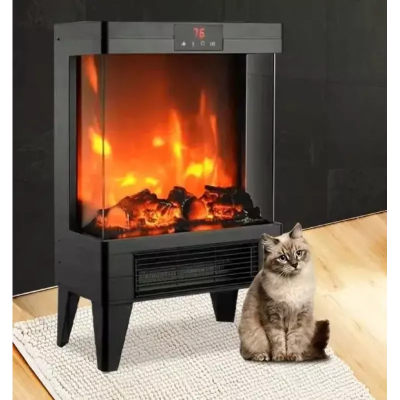 Elektriline küttekeha Carruzzo Q20P õlitäitega radiaator, 1800 W, 15–45 °C, klaaskorpus, kaugjuhtimispult/äpp/puutetundlik juhtimine, taimer 1–12h, seinale või põrandale, must