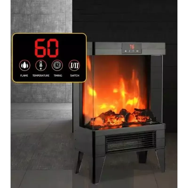 Elektriline küttekeha Carruzzo Q20P õlitäitega radiaator, 1800 W, 15–45 °C, klaaskorpus, kaugjuhtimispult/äpp/puutetundlik juhtimine, taimer 1–12h, seinale või põrandale, must