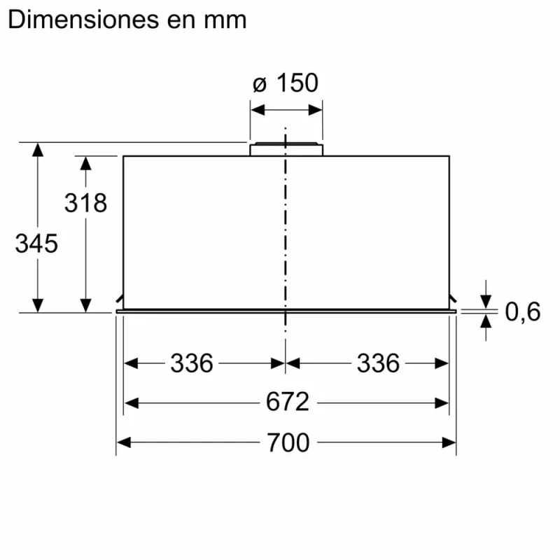 Bosch Serie 8 DLN78PC60 sisseehitatud õhupuhasti must 590 m³/h