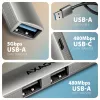 USB-jaotur AXAGON HUE-STA — 4-pordiline alumiiniumriba, 1× USB-A 5Gbps + 2× USB-A ja 1× USB-C 480Mbps, USB-A host, hall
