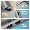USB-jaotur AXAGON HUE-STC, 4-pordiline alumiiniumriba, 1x USB-A 5 Gbps + 2x USB-A & 1x USB-C 480 Mbps, USB-C host, 12 cm kaabel, hall
