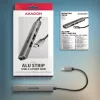 USB-jaotur AXAGON HUE-STC, 4-pordiline alumiiniumriba, 1x USB-A 5 Gbps + 2x USB-A & 1x USB-C 480 Mbps, USB-C host, 12 cm kaabel, hall