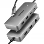 Axagon HMC-CUB83X2 USB 10Gbps jaotur, 2x USB-A, USB-C, HDMI & DP 4k/144Hz, RJ-45, PD 100W