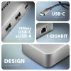Axagon HMC-CUB83X2 USB 10Gbps jaotur, 2x USB-A, USB-C, HDMI & DP 4k/144Hz, RJ-45, PD 100W
