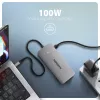 Axagon HMC-CUB83X2 USB 10Gbps jaotur, 2x USB-A, USB-C, HDMI & DP 4k/144Hz, RJ-45, PD 100W