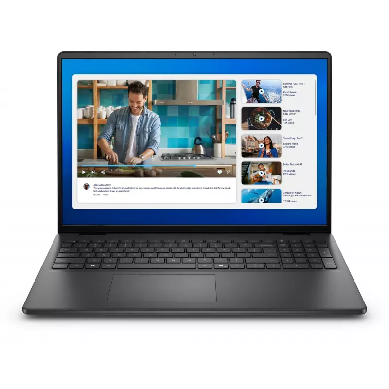 Sülearvuti Dell DC16250 — Intel Core 5 120U, 16 tolli (1920x1200) Full HD+, 16 GB DDR5, 1 TB SSD, Ubuntu, Must