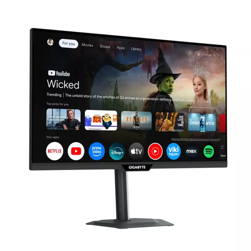 27-tolline GIGABYTE M27QS 2K QHD nutimonitor — 2560x1440, 180 Hz, 1 ms, 350 cd/m², FreeSync, DisplayHDR400, HDMI 2.0, DP 1.4