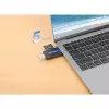 Manhattan USB-A / USB-C combo Multi-Card Reader/Writer, 5 Gbps (USB 3.2 Gen1 aka USB 3.0), Male to microSD and SD/MMC Slots, Mini Format, SuperSpeed USB, Windows or Mac, Must/Transparent, Three Year Warranty