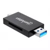 Manhattan USB-A / USB-C combo Multi-Card Reader/Writer, 5 Gbps (USB 3.2 Gen1 aka USB 3.0), Male to microSD and SD/MMC Slots, Mini Format, SuperSpeed USB, Windows or Mac, Must/Transparent, Three Year Warranty