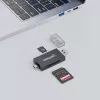 Manhattan USB-A / USB-C combo Multi-Card Reader/Writer, 5 Gbps (USB 3.2 Gen1 aka USB 3.0), Male to microSD and SD/MMC Slots, Mini Format, SuperSpeed USB, Windows or Mac, Must/Transparent, Three Year Warranty