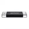 Manhattan USB-A / USB-C combo Multi-Card Reader/Writer, 5 Gbps (USB 3.2 Gen1 aka USB 3.0), Male to microSD and SD/MMC Slots, Mini Format, SuperSpeed USB, Windows or Mac, Must/Transparent, Three Year Warranty