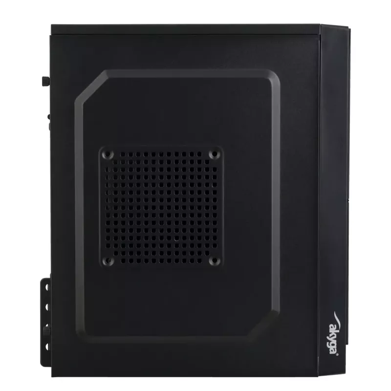 PC korpus Akyga AK35BK Micro Tower, Micro-ATX/Flex-ATX/Mini-ITX, max GPU 25 cm, max CPU jahuti 14 cm, 2×3,5 tolli + 2×2,5 tolli pesa, USB 2.0×2, must