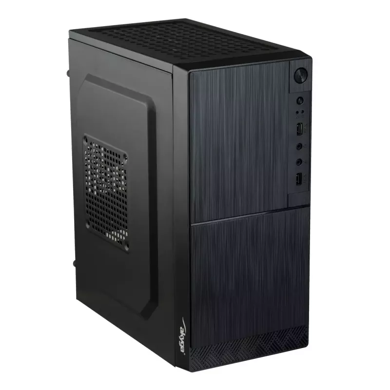 PC korpus Akyga AK35BK Micro Tower, Micro-ATX/Flex-ATX/Mini-ITX, max GPU 25 cm, max CPU jahuti 14 cm, 2×3,5 tolli + 2×2,5 tolli pesa, USB 2.0×2, must