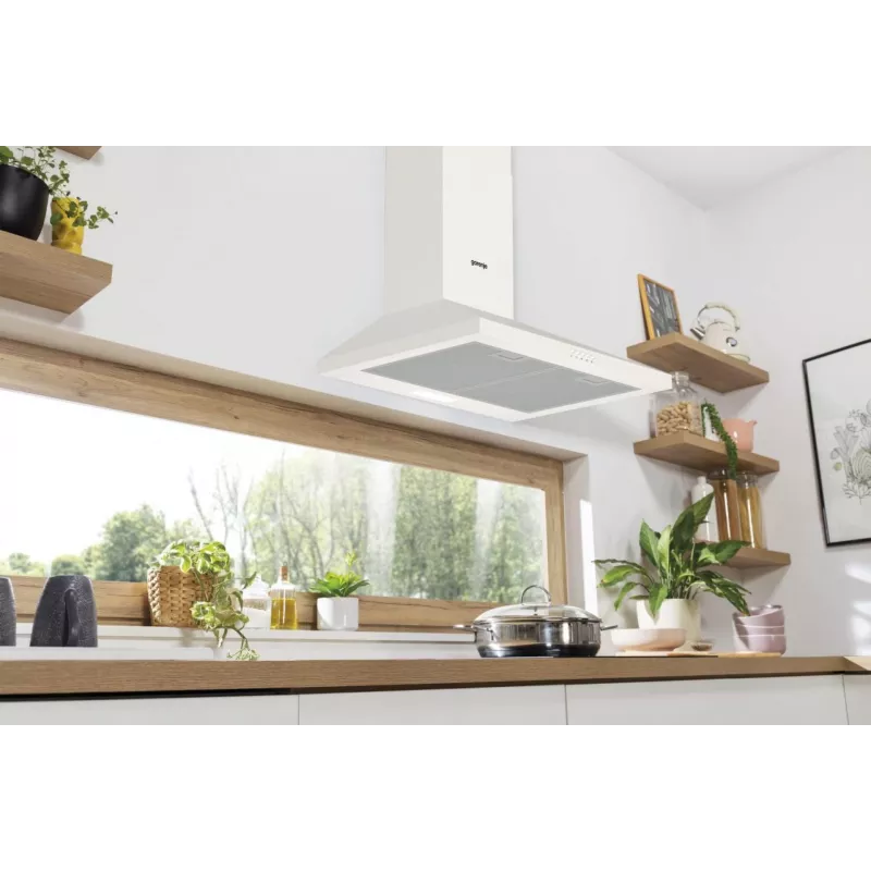 Gorenje KH60A F2LB WH WHC629E4W RL_G400, 450 m³/h, kanalisatsioon/ringlus, C, A, B, 65 dB