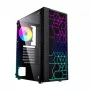 PC-korpus GEMBIRD Fornax 2500 Midi Tower must — ATX/ITX tugi, karastatud klaas, RGB, 3x120mm ees, 2x2,5-tollist pesa