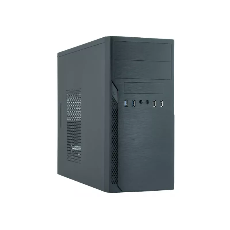 PC Case CHIEFTEC ATX Mini-Tower Alu Brossé SECC Must — Mikro-ATX, 2×3,5-tollised sahtlid, 2×5,25-tollised sahtlid, USB2.0+2×USB3.2 Gen1