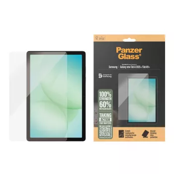 Karastatud ekraanikaitse PanzerGlass Samsung Galaxy Tab A11+/Tab A9+ jaoks — Ultra-Wide Fit, PET, läbipaistev