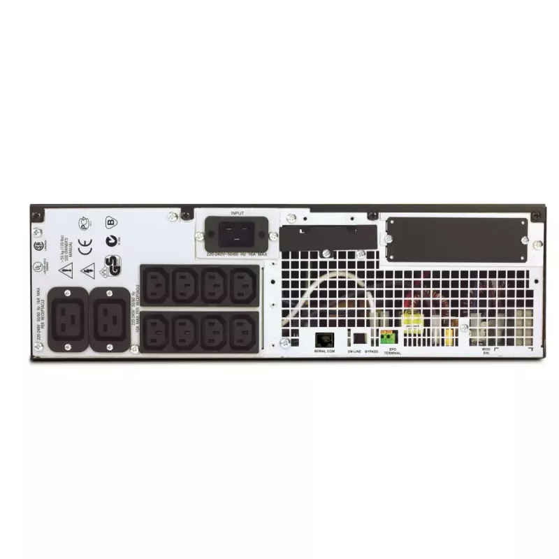 UPS APC Smart-UPS RT 3000VA 230V Marine, online topeltmuundus, 3 kVA / 2100 W, 10 vahelduvvoolu väljundit, 3U riiulimonžeeritav, must