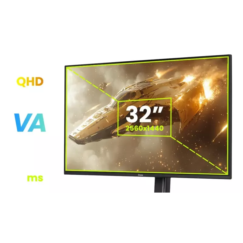 Arvutimonitor IIYAMA G-MASTER GB3295QSU-B1 31,5 tolli (80 cm) Quad HD 2560x1440 LED, kõlarid, USB 3.2 jaotur, kõrguse reguleerimine, VESA