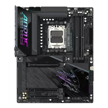 GIGABYTE X870E AORUS PRO X3D ATX emaplaat — AMD pesa AM5, 18+2+2 VRM, DDR5 kuni 9000 Hz (OC), 2×PCIe5 + 2×PCIe4, Wi‑Fi 7, 5GbE, USB4