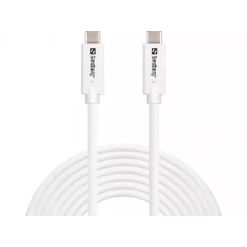 Sandberg USB-C-USB-C USB 3.2 Gen2 100W, 5m, 5 m, USB C, USB C, USB 3.2 Gen 2 (3.1 Gen 2), 10 Gbit/s, Valge