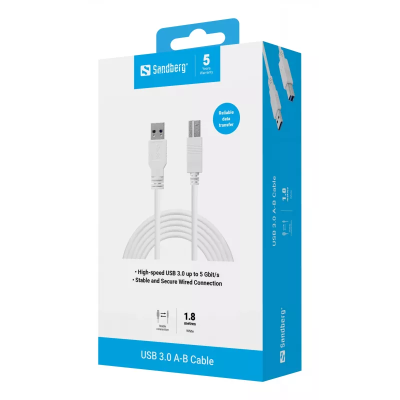 Sandberg USB 3.0 A-B kaabel 1,8 m