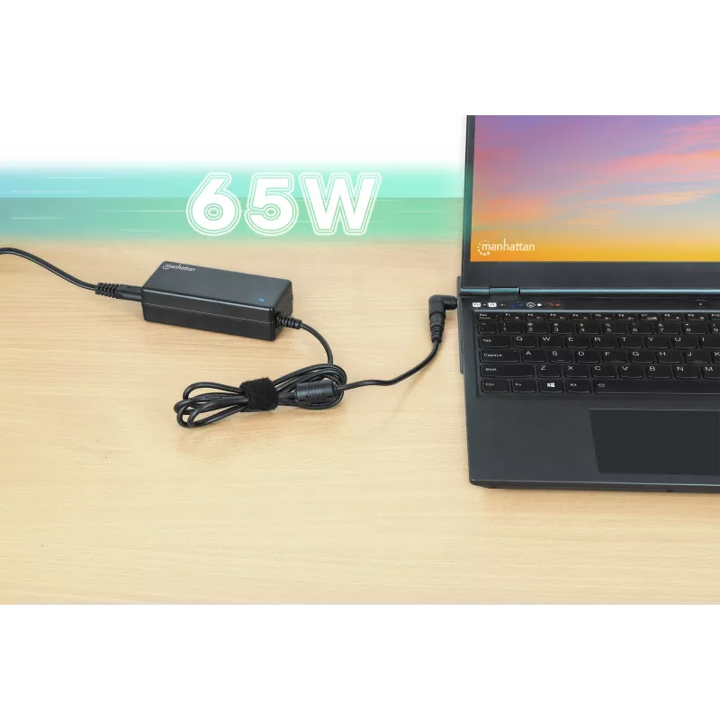 Manhattan Universaalne Sülearvuti/Laptop EL Toiteadapter, 65W, Automaatne 9 Pistikotsaga, Ühildub Enamiku Sülearvutitega, Ideaalne Asendustoiteallikas, EL Toitekaabel, Ühildub, Aga Mitte Ainult: Acer, Asus, Dell, Fujitsu, HP, Lenovo, Samsung, Toshiba Ja Palju Muud