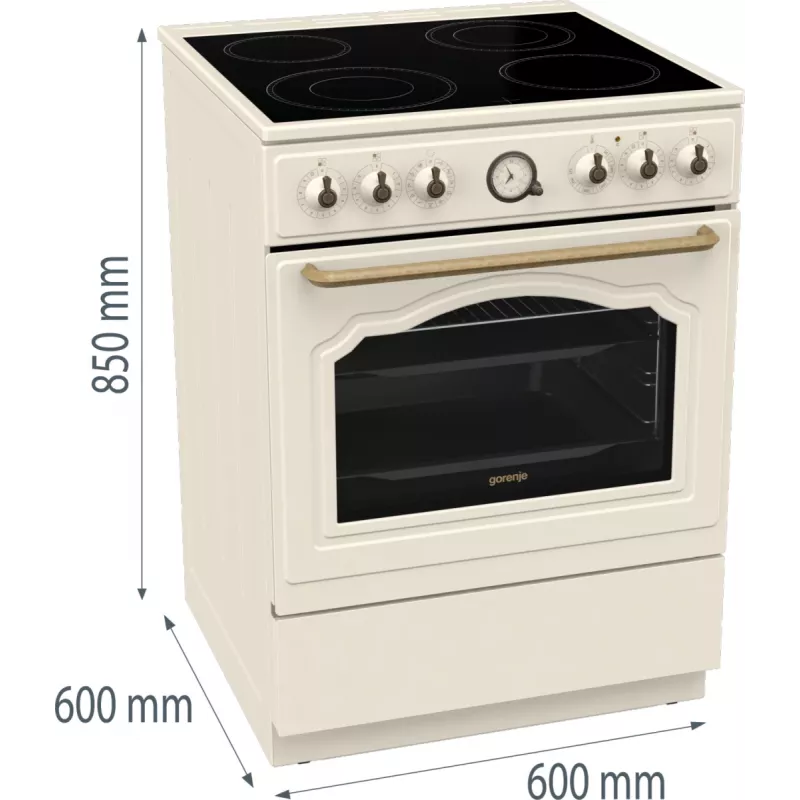 Gorenje GECS6B70CLI vabaltseisev pliit keraamilise keeduplaadiga Beež