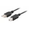 USB 2.0 kaabel LANBERG CA-USBA-15CU-0030-BK, USB A USB B-le, 3 m, must