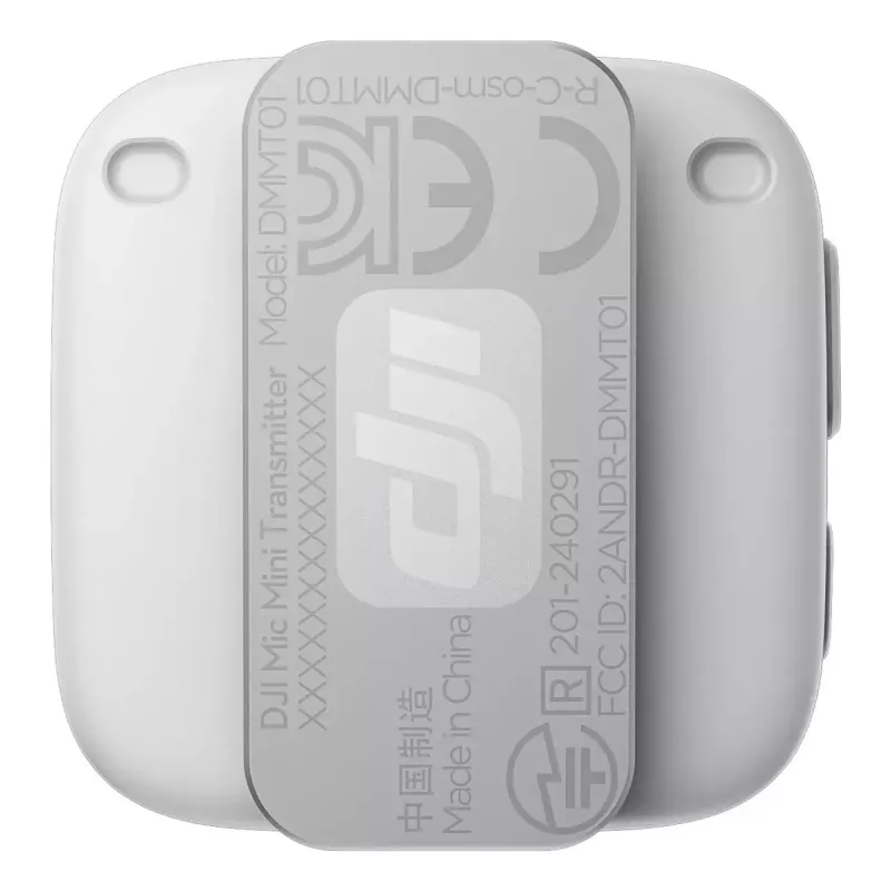 Juhtmeta kehamikrofoni saatja DJI CP.RN.00000430.01 — 100–20000 Hz, 3,87 V aku, kuni 11,5 h, valge, 26,1×26,6×16 mm