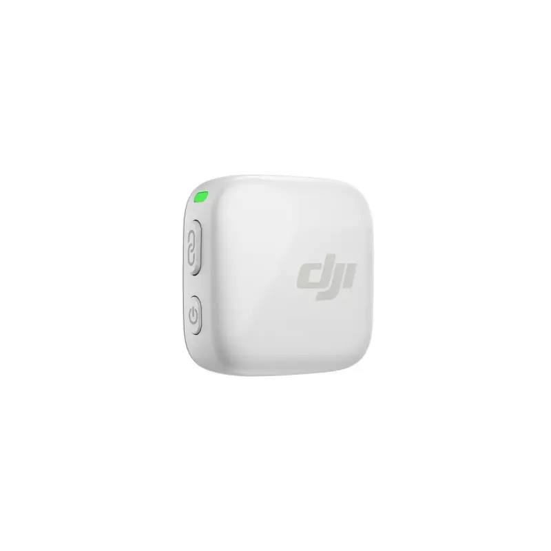 Juhtmeta kehamikrofoni saatja DJI CP.RN.00000430.01 — 100–20000 Hz, 3,87 V aku, kuni 11,5 h, valge, 26,1×26,6×16 mm