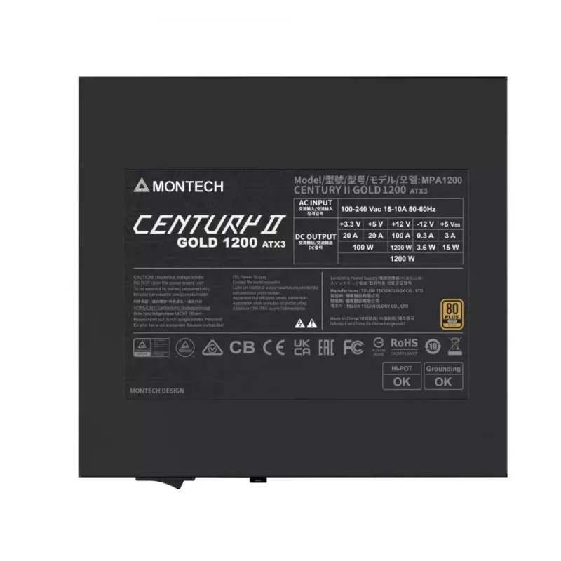 Toiteplokk|MONTECH|CENTURY II|ATX|1200 W|CENTURYII1200