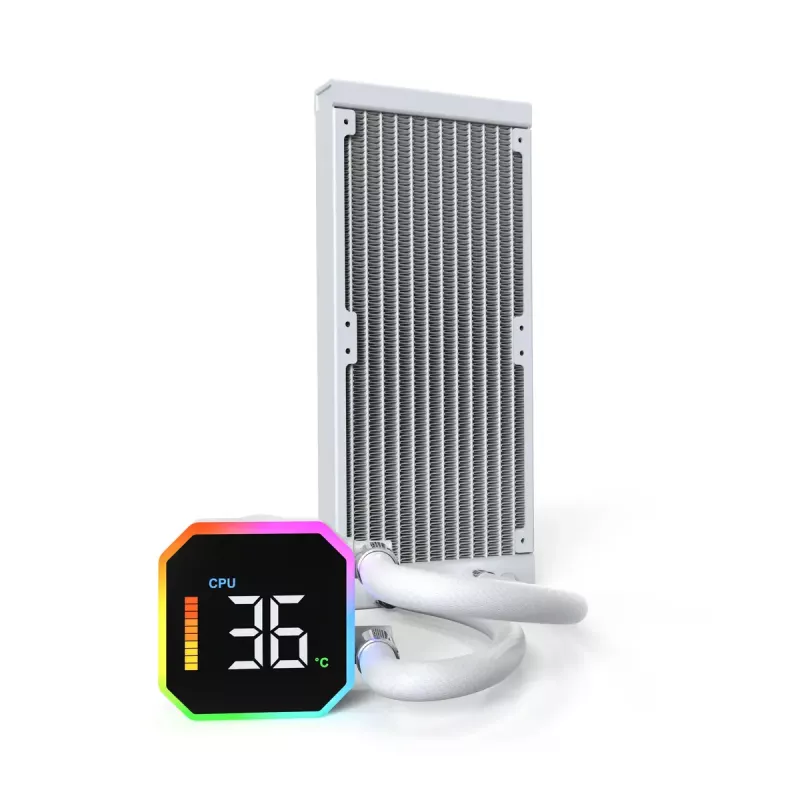 Montech HyperFlow Digital 240 Protsessori vedelikjahutussüsteem 12 cm Valge 1 tk