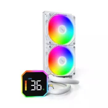 Montech HyperFlow Digital 240 Protsessori vedelikjahutussüsteem 12 cm Valge 1 tk