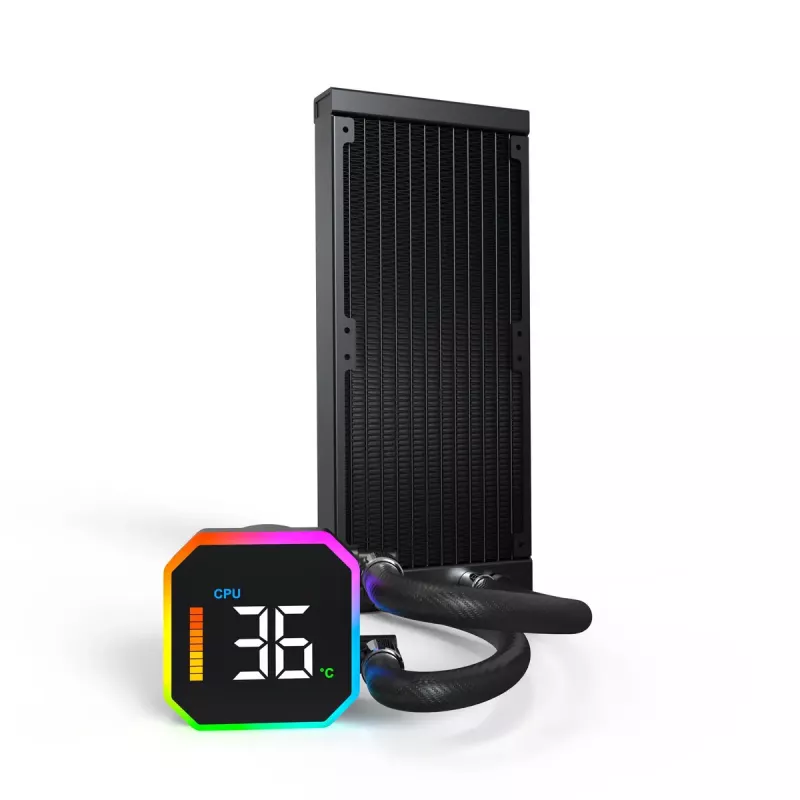 Montech HyperFlow Digital 240 protsessori kõik-ühes vedelikjahuti 12 cm must 1 tk