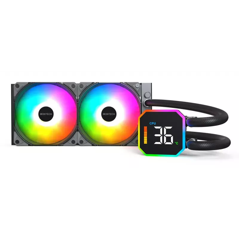 Montech HyperFlow Digital 240 protsessori kõik-ühes vedelikjahuti 12 cm must 1 tk