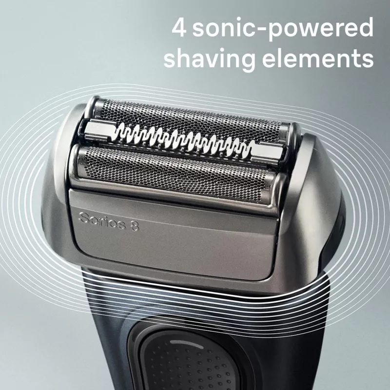 Braun Series 8 8513s märg ja kuiv pardel koos laadimisaluse ja reisikotiga, fjord hall