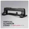 Axagon STND-VB alumiiniumist alus sülearvutite vertikaalseks paigaldamiseks suuruses 10 inch–17.3 inch. Reguleeritav pesa laius 9.5–25.5 mm. Must versioon.