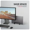 Axagon STND-VB alumiiniumist alus sülearvutite vertikaalseks paigaldamiseks suuruses 10 inch–17.3 inch. Reguleeritav pesa laius 9.5–25.5 mm. Must versioon.