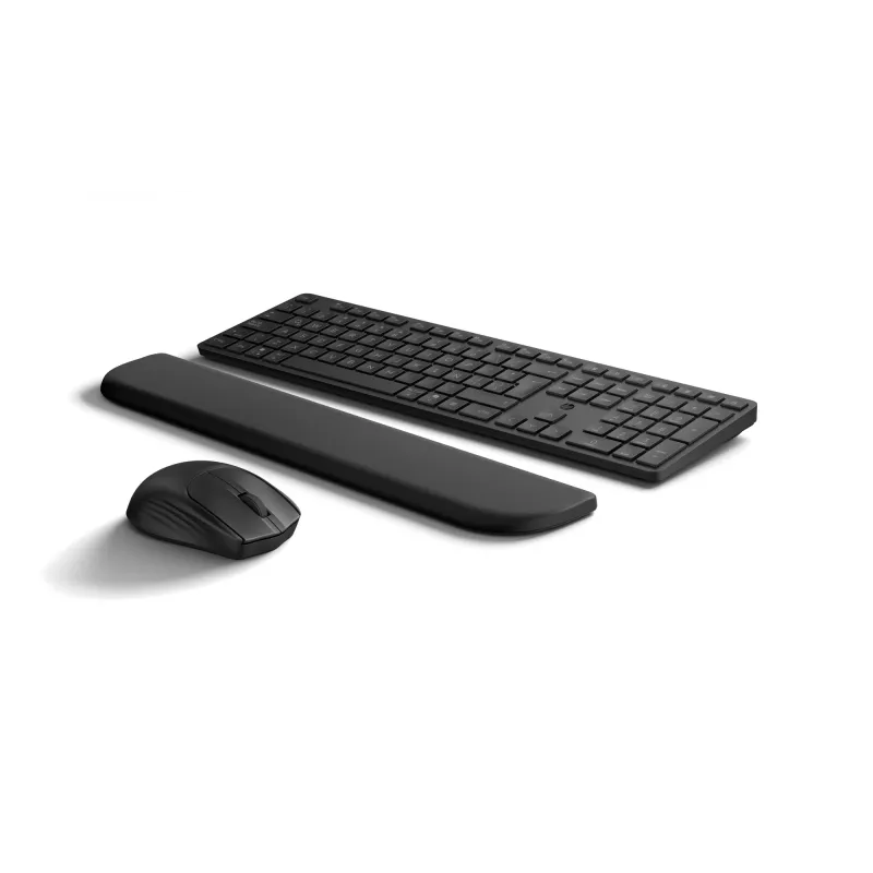 HP Multi-device USB/Bluetooth PR585C klaviatuuri ja hiire komplekt randmetoega, must, hiir kaasas
