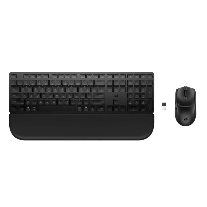 HP Multi-device USB/Bluetooth PR585C klaviatuuri ja hiire komplekt randmetoega, must, hiir kaasas