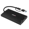 Lindy 43430 videokaabli adapter 0,11 m USB USB-C 2 x HDMI Must