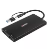 Lindy 43430 videokaabli adapter 0,11 m USB USB-C 2 x HDMI Must
