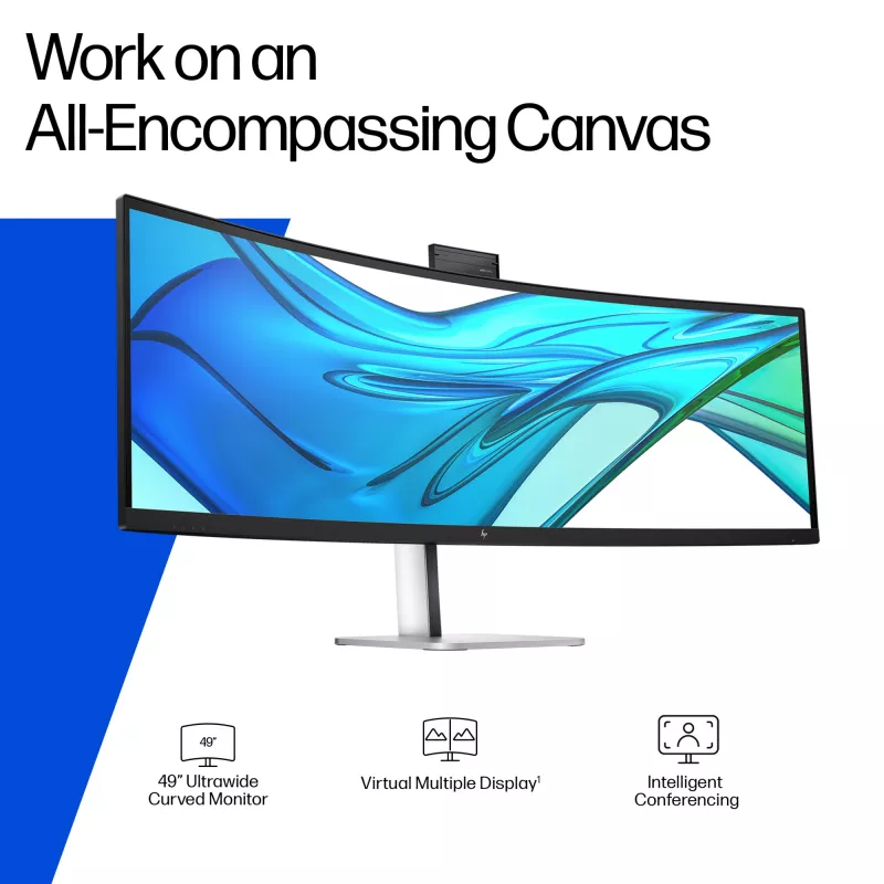 HP Series 5 Pro 49-tolline DQHD konverentsimonitor - 549pm, 124,5 cm (49 tolli), 5120 x 1440 pikslit, Dual QHD, LCD, 5 ms, must