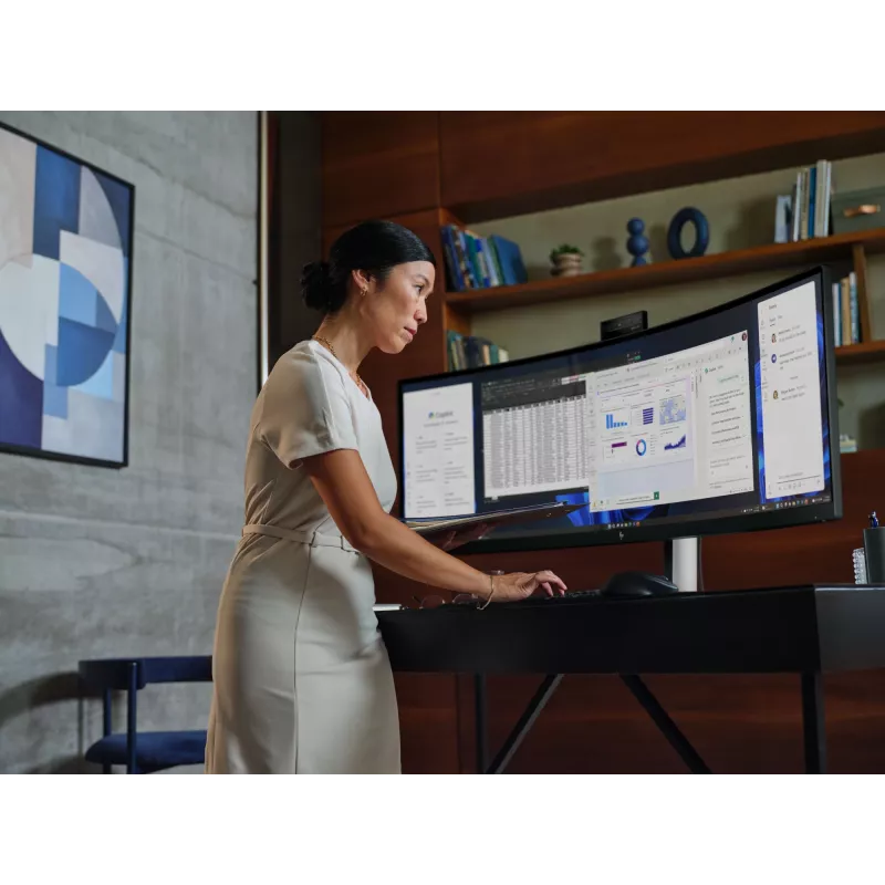 HP Series 5 Pro 49-tolline DQHD konverentsimonitor - 549pm, 124,5 cm (49 tolli), 5120 x 1440 pikslit, Dual QHD, LCD, 5 ms, must