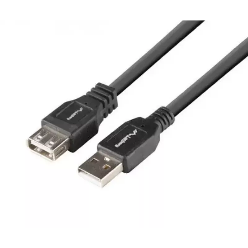 LANBERG USB-A–USB-A kaabel 2.0, isane–emane, 1,8 m, must