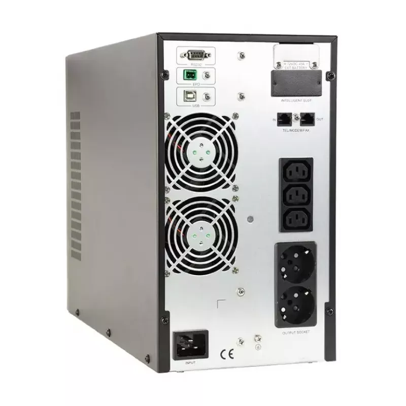Katkematu toiteallikas UPS Gembird EG-UPSO-3000 topeltkonversioon võrgus 3 kVA 2700 W 5x Type F pistikupesa LCD