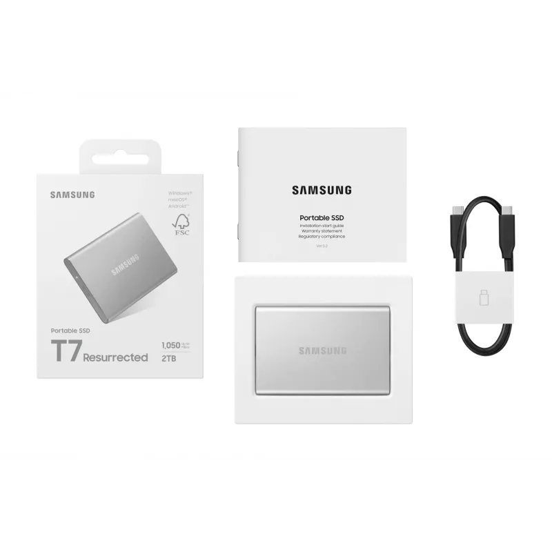 Samsung MU-PD2T0G/WW väline pooljuhtketas 2 TB USB USB-C 3.2 Gen 2 (3.1 Gen 2) Hõbedane