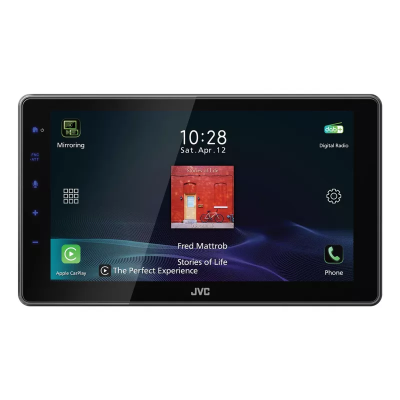 2-DIN JVC KW-M795DBW auto multimeediumivastuvõtja, 9-tolline mahtuvuslik puutetundlik ekraan, 200 W, WiFi kaheribaline, Bluetooth, DAB+/FM/AM